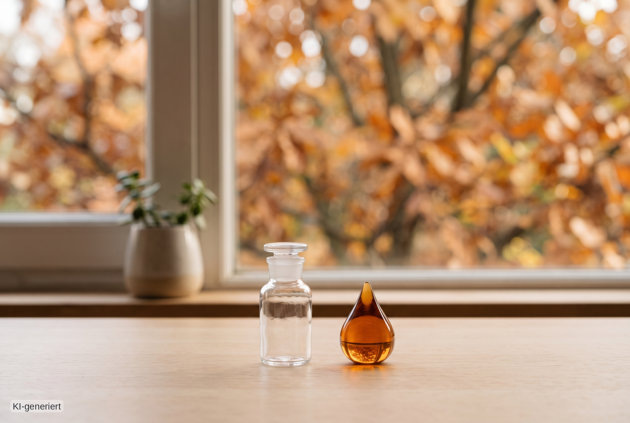 Herbstliches, textfreies Labor-Motiv zur Messung des Vitamin-D-Status mit Home-Bluttest.
