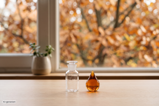 Herbstliches, textfreies Labor-Motiv zur Messung des Vitamin-D-Status mit Home-Bluttest.