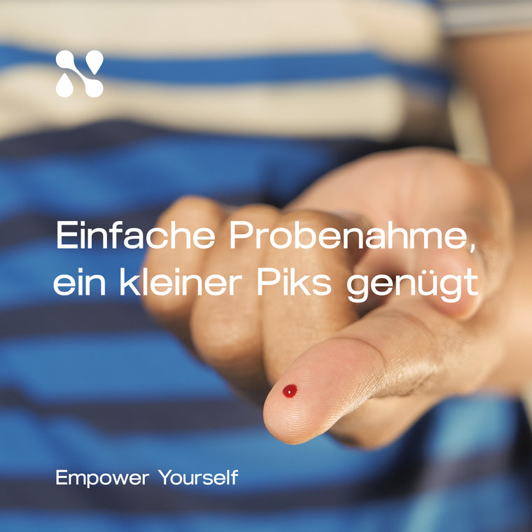Blutprobe per Fingerstich für den Female Foundation Test