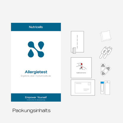 Inhalt des Allergietest Testkits